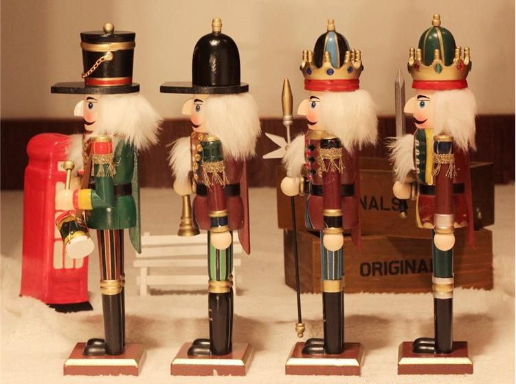 12'' Christmas Holiday Nutcracker Soldier Vintage German Wooden Table
