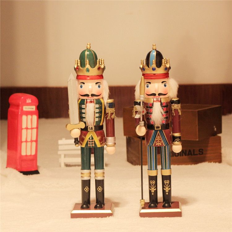 12'' Christmas Holiday Nutcracker Soldier Vintage German Wooden Table