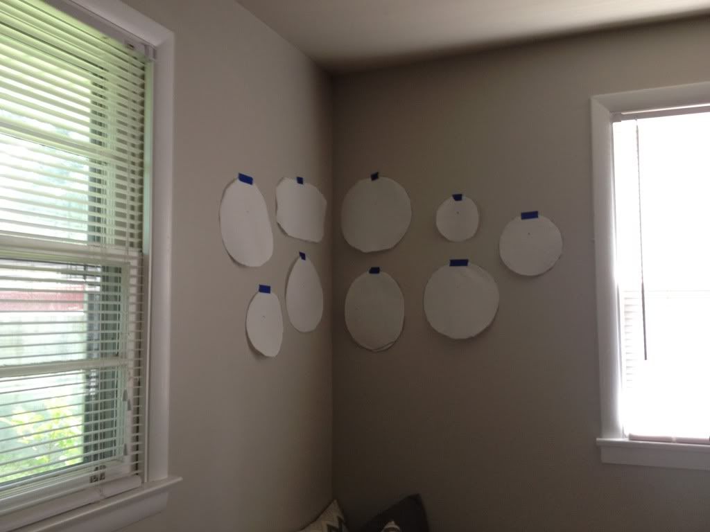 vintage plate wall without plate hangers