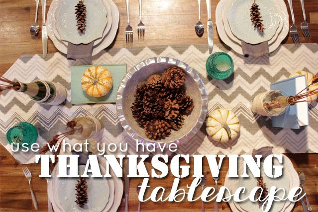 Thanksgiving Tablescape - Blues & Greens & Grays