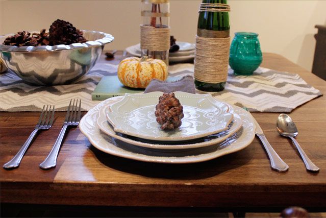 Thanksgiving Tablescape - Blues & Greens & Grays