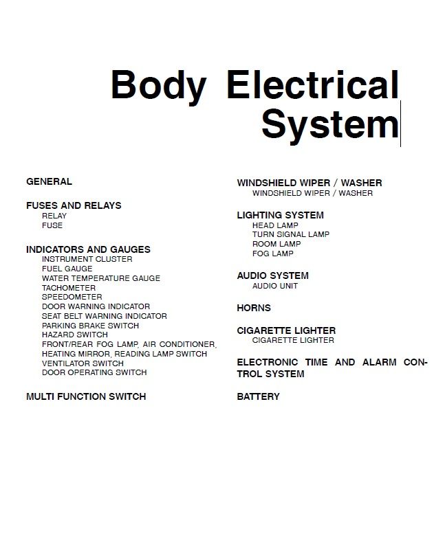 Huyndai County - Body Electrical