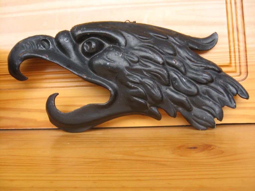 Cast Iron Eagle Head Wall Hanging Antiques Board